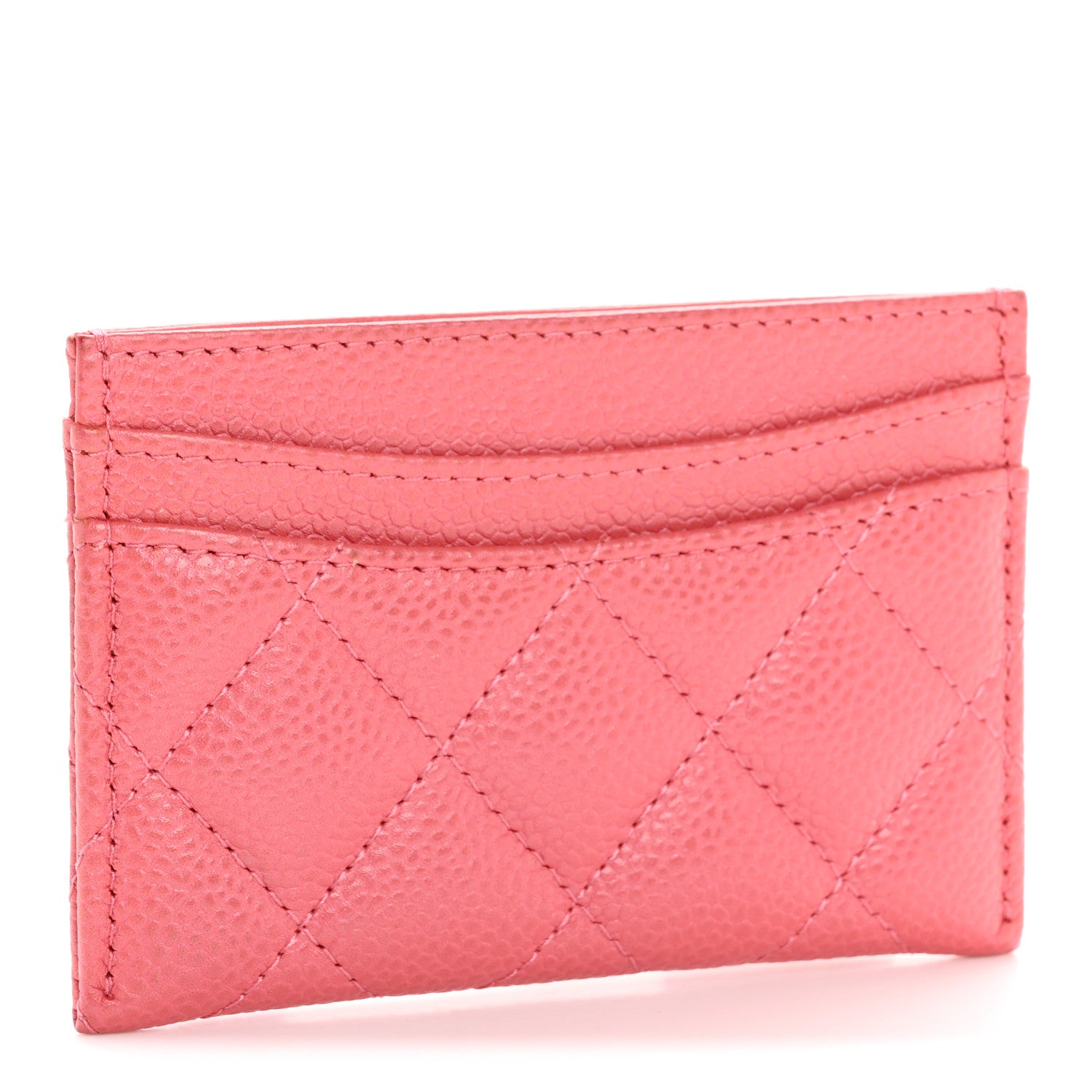 Chanel Metallic Caviar Quilted Card Holder Pink 3 of 11