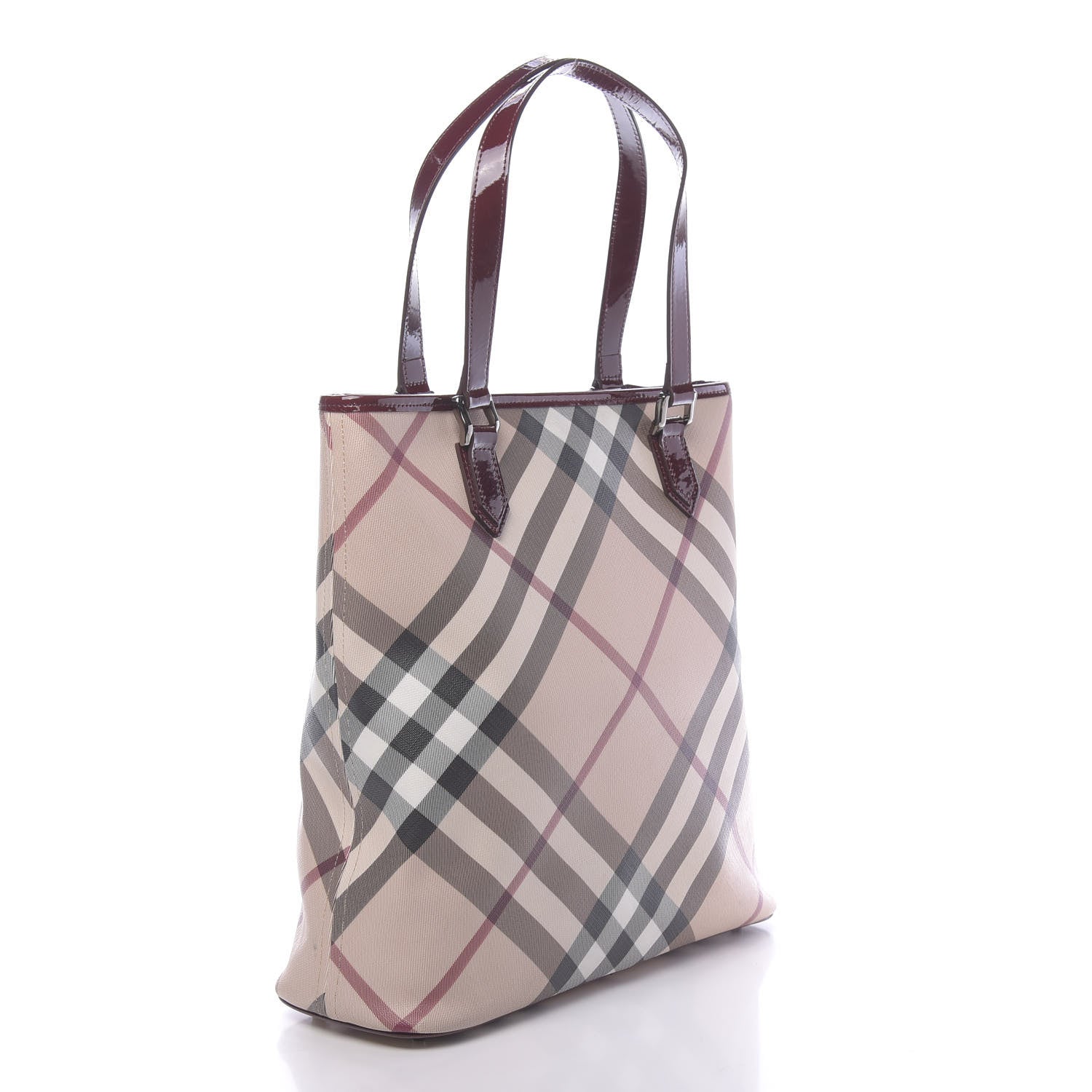Burberry Supernova Check Regent Tote Berry Red 3 of 12