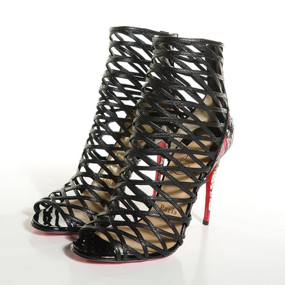 Christian Louboutin Kid Python Mille Cinque 100 Ankle Boots 37 Black 3 of 7