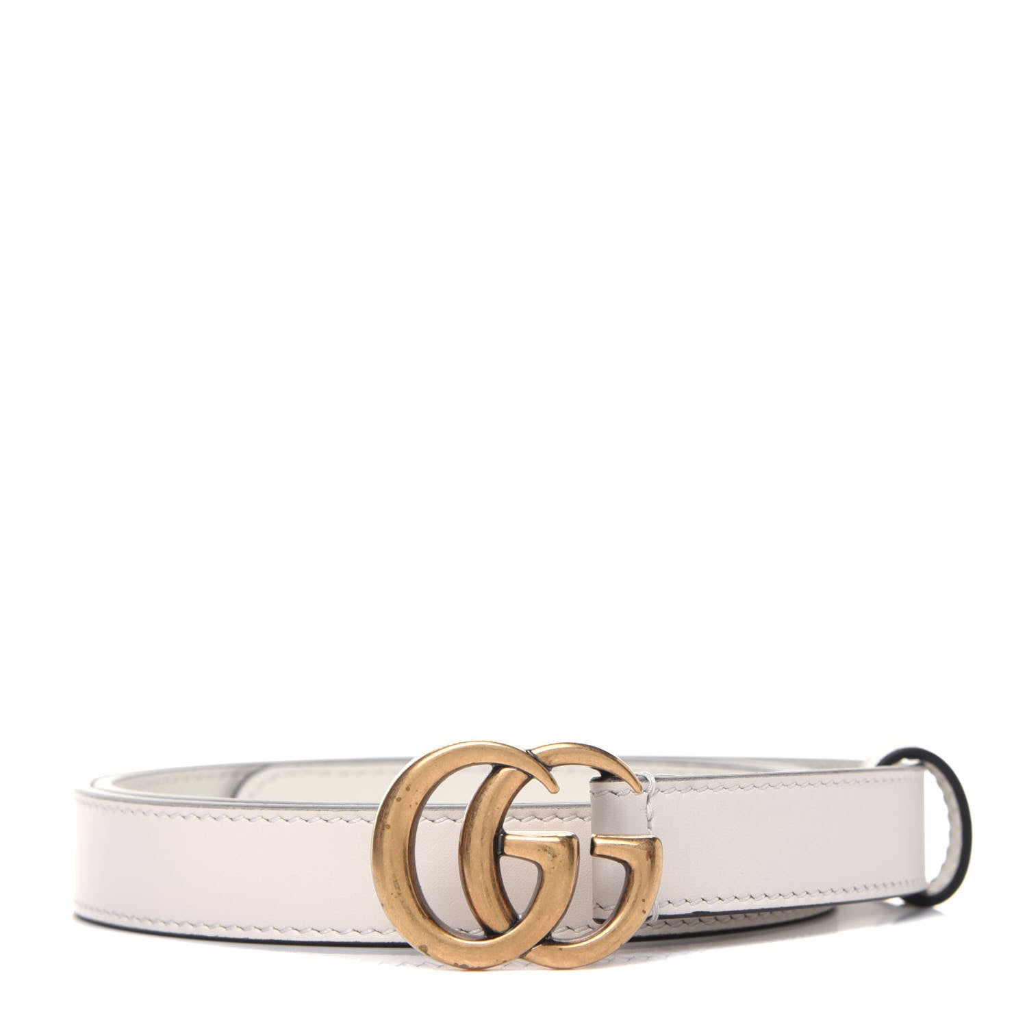 Gucci Calfskin Double G 20mm Belt 85 34 Mystic White 1 of 8