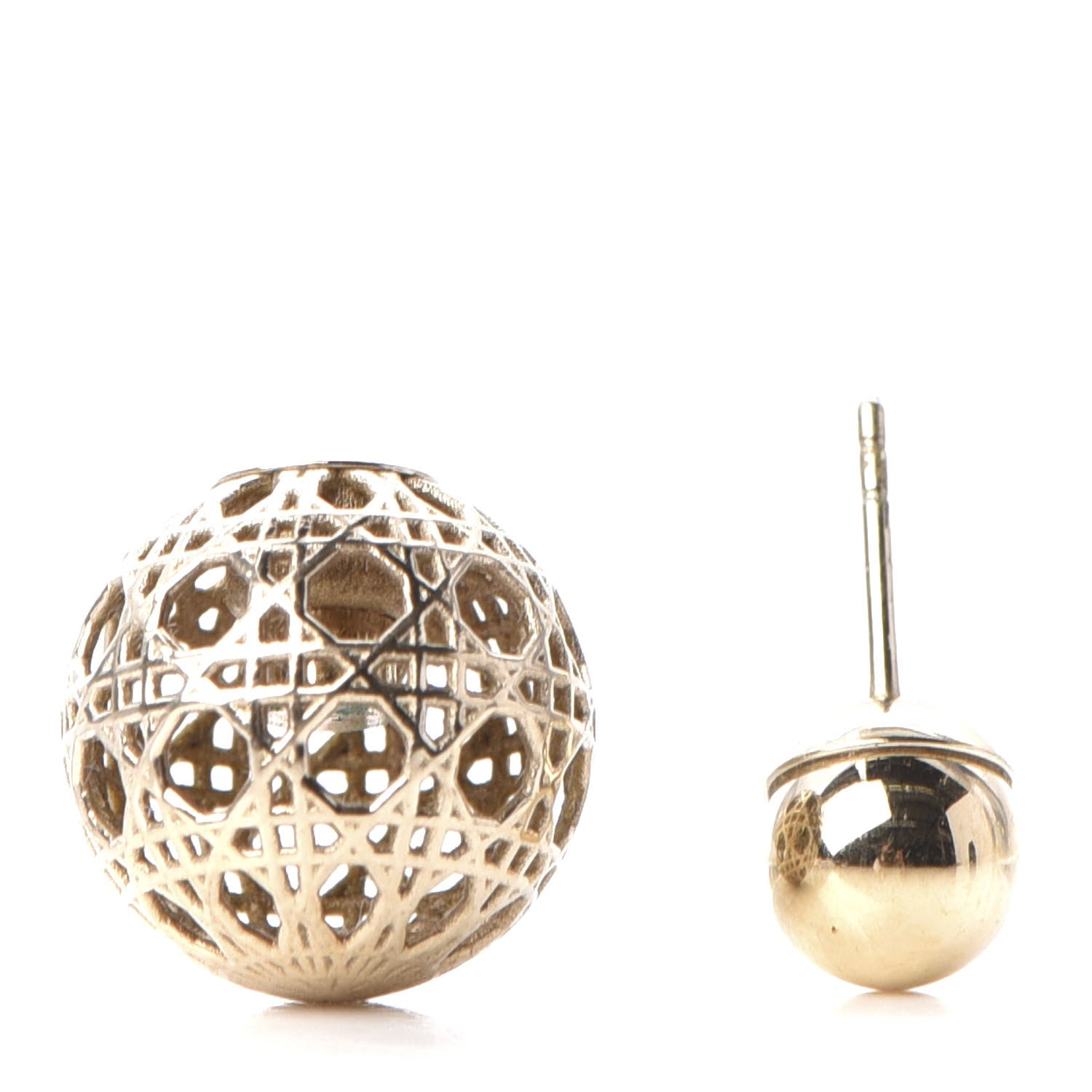 Christian Dior Cannage Mise En Dior Tribal Earrings Gold 3 of 5