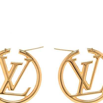 Louis Vuitton Metal Louise Hoop Earrings Gold 3 of 6