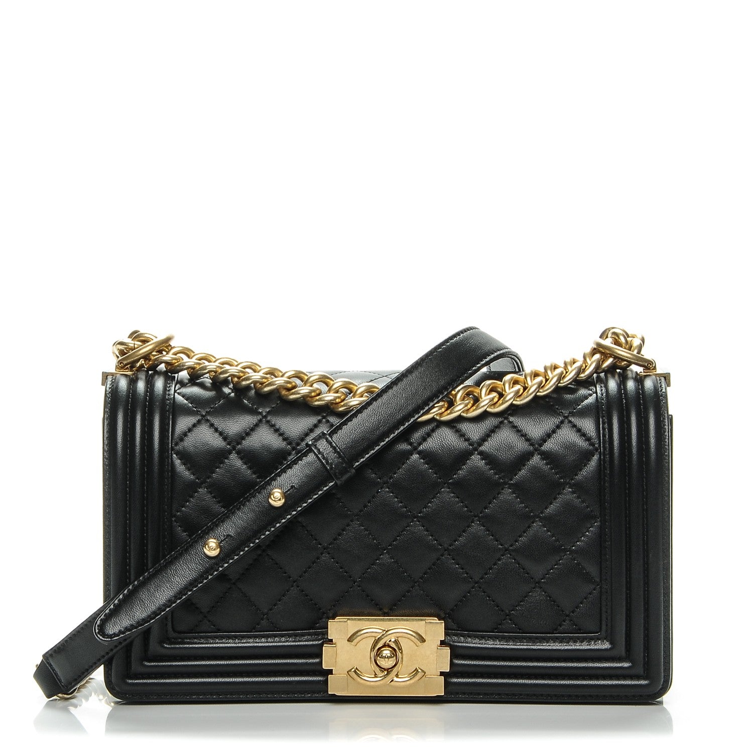 Chanel Lambskin Quilted Medium Boy Flap Black 1 of 7