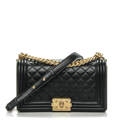 Chanel Lambskin Quilted Medium Boy Flap Black 1 of 7