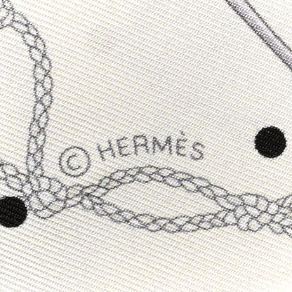 Hermes Silk Les Cles A Pois Twilly White Gris Acier 4 of 4