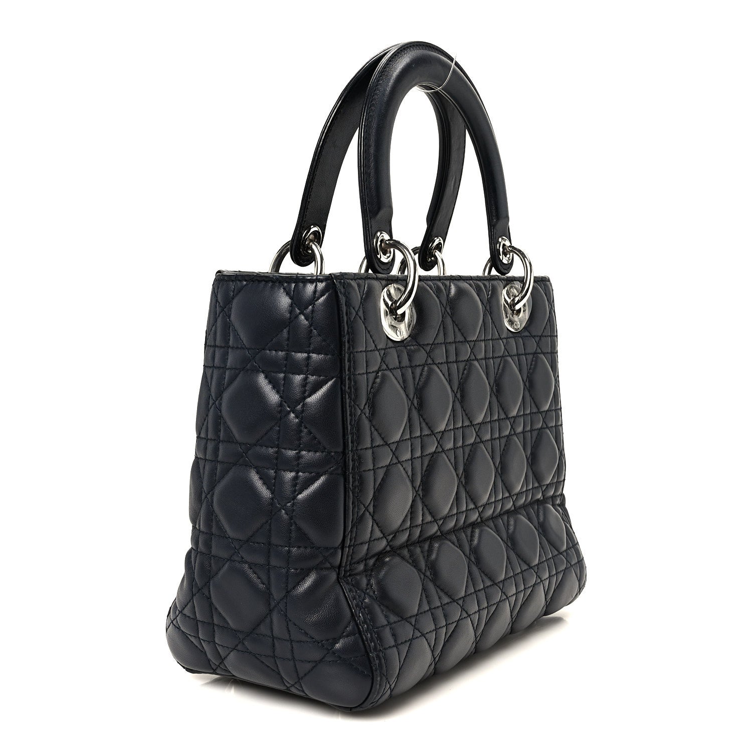 Christian Dior Lambskin Cannage Medium Lady Dior Navy Blue 2 of 9