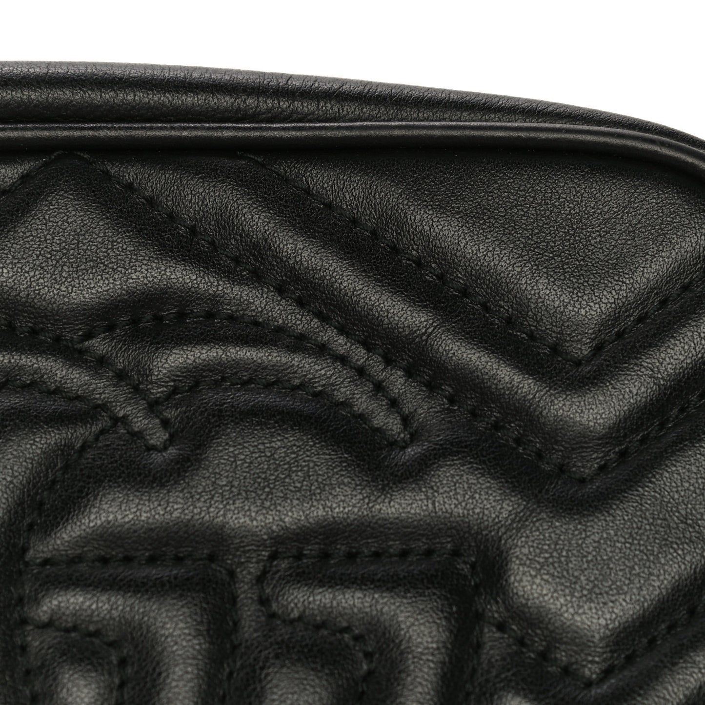 Calfskin Matelasse Mini GG Marmont Chain Shoulder Bag Black