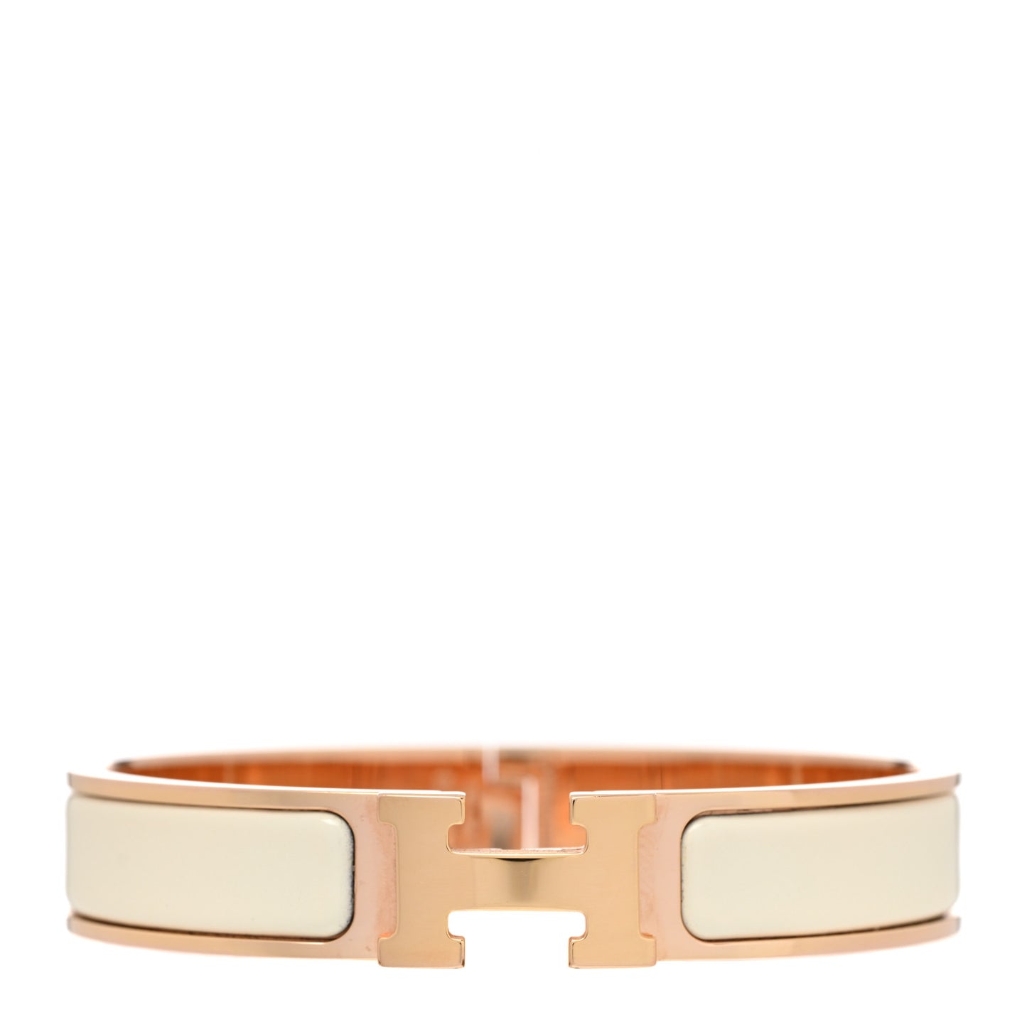 Enamel Narrow Clic Clac H Bracelet PM Craie