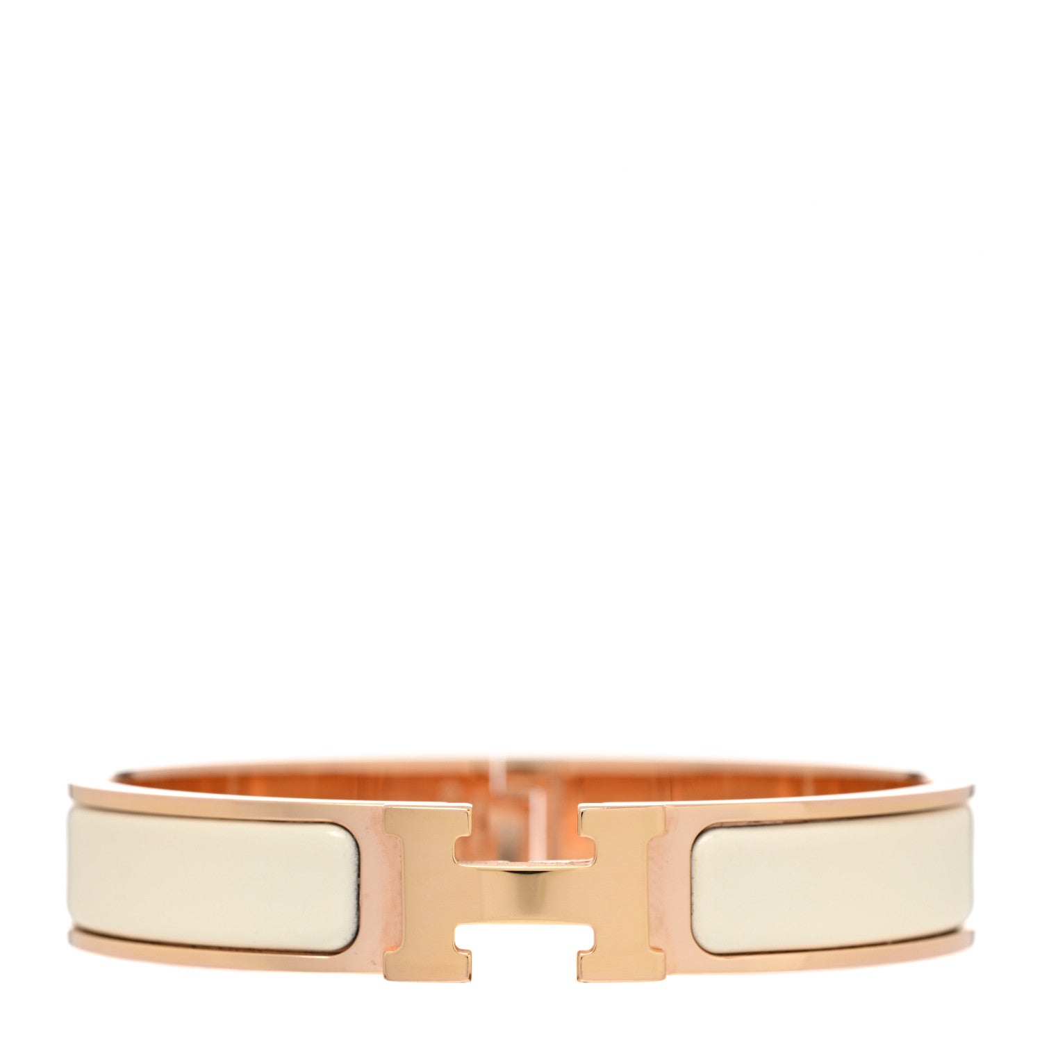 Hermes Enamel Narrow Clic Clac H Bracelet PM Craie 1 of 6