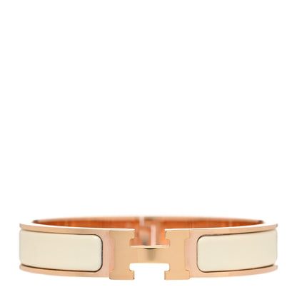 Hermes Enamel Narrow Clic Clac H Bracelet PM Craie 1 of 6