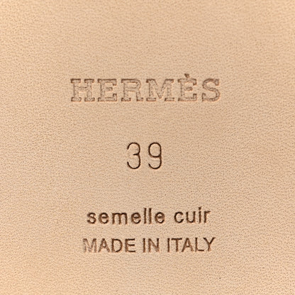 Hermes Calfskin Oran Sandals 39 Vert D'eau 6 of 9