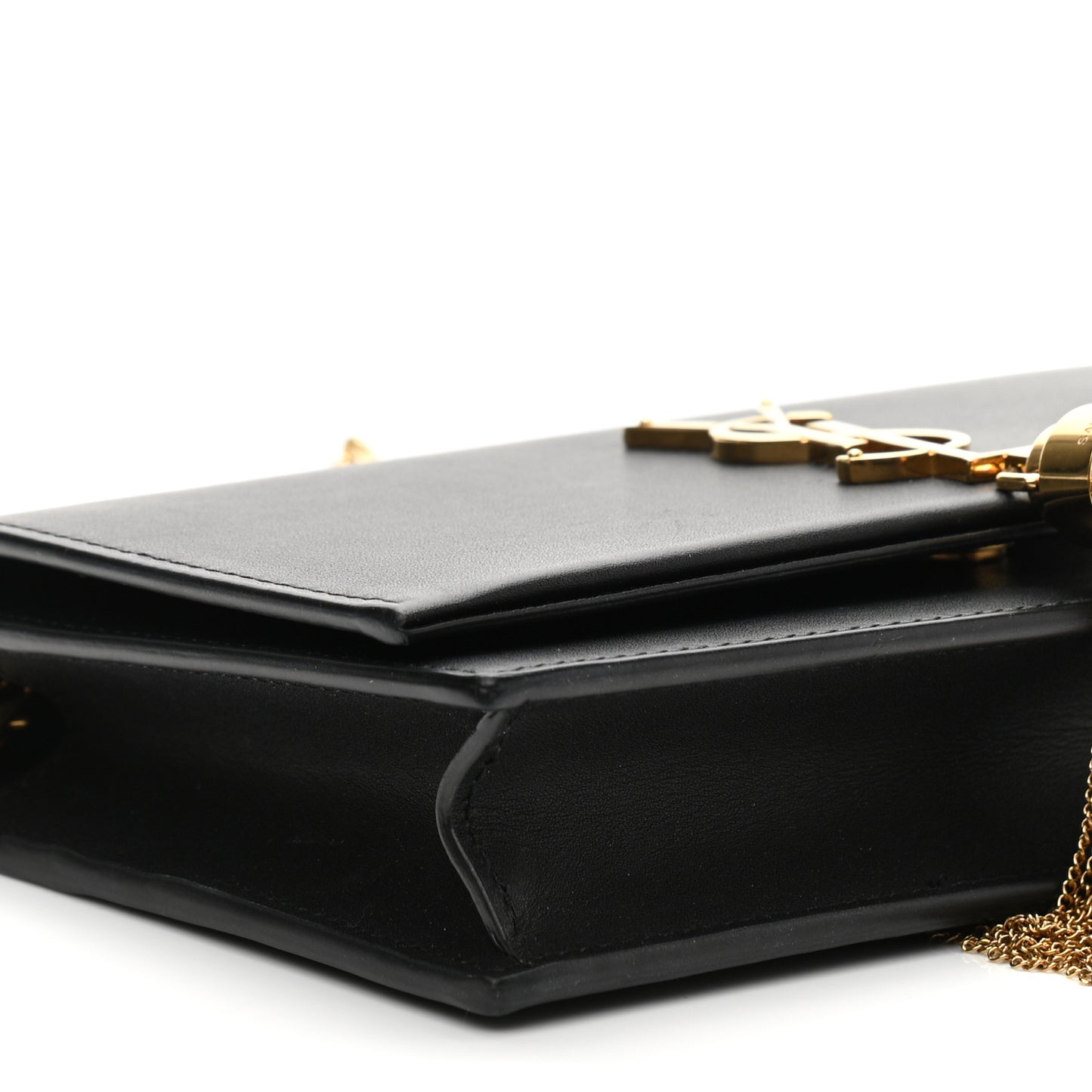 Smooth Calfskin Classic Monogram Kate Tassel Chain Wallet Black