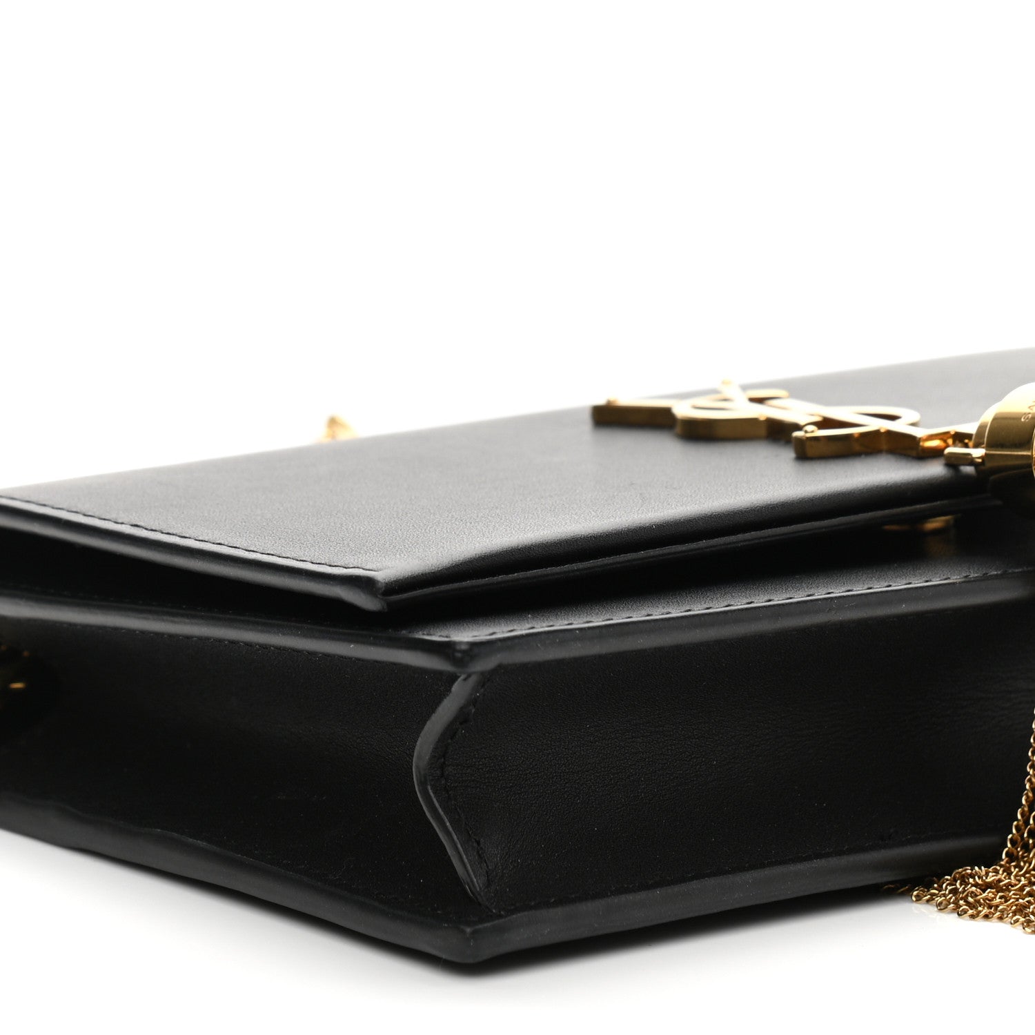 Saint Laurent Smooth Calfskin Classic Monogram Kate Tassel Chain Wallet Black 9 of 13
