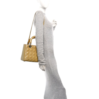 Christian Dior Patent Cannage Medium Lady Dior Beige 2 of 10