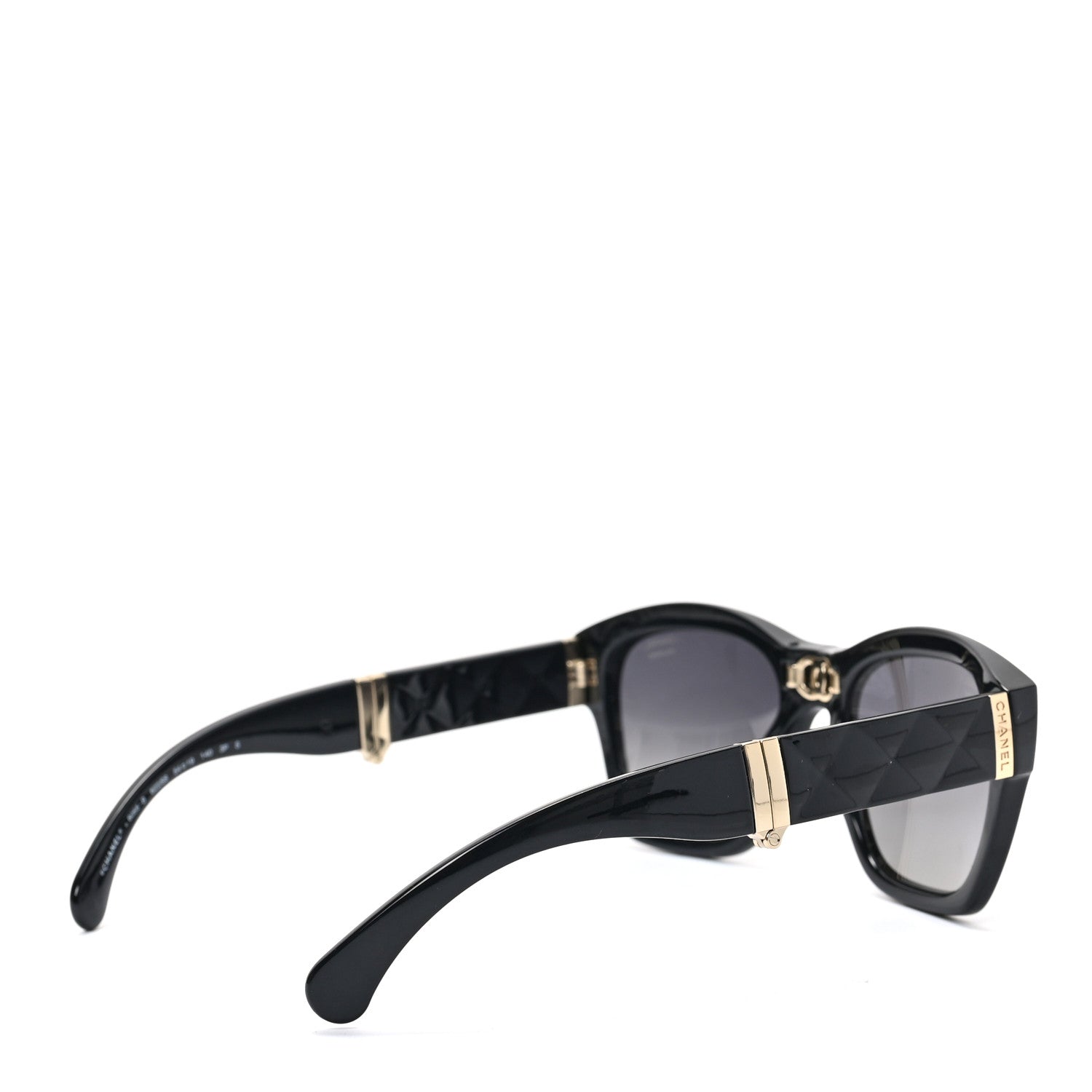 Chanel Acetate Metal Square Folding Sunglasses 6055-B Black 4 of 8