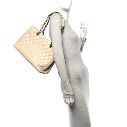 Chanel Caviar Quilted Grand Shopping Tote GST Beige Clair 2 of 13