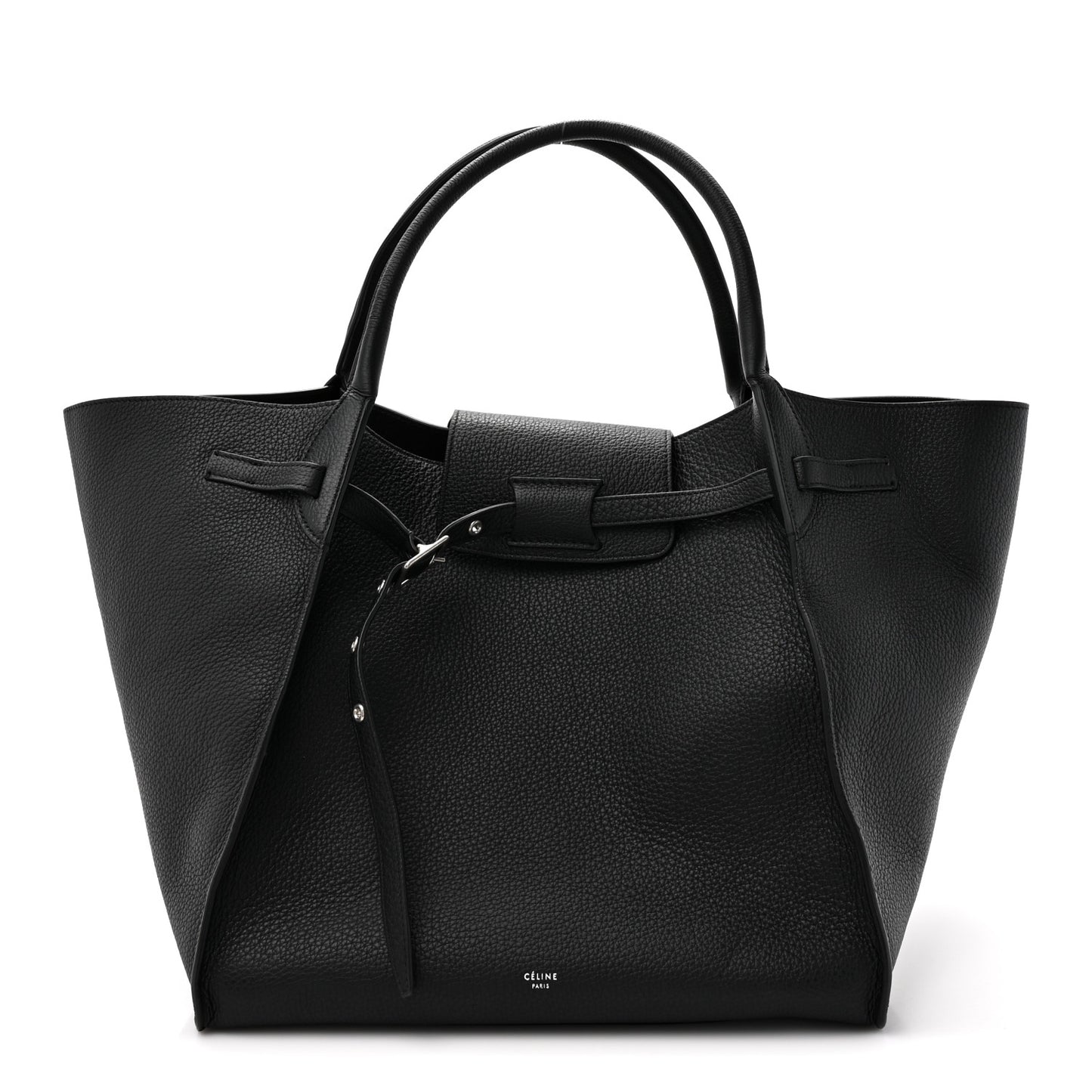 Supple Grained Calfskin Medium Big Bag Black