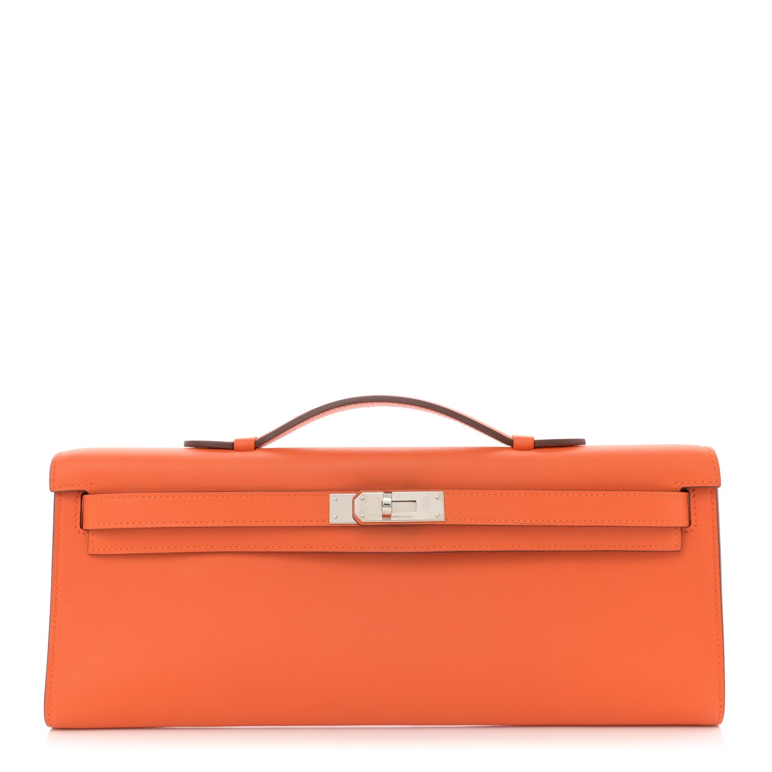 Hermes Swift Kelly Cut Clutch Pochette Orange 1 of 8