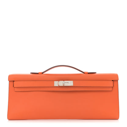 Hermes Swift Kelly Cut Clutch Pochette Orange 1 of 8