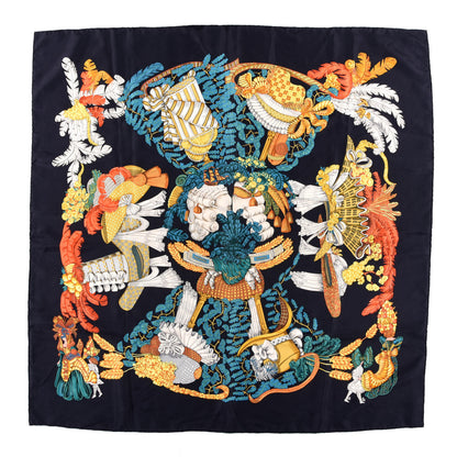 Hermes Silk Chapeau Scarf 90 Black 1 of 3