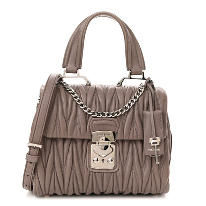 Miu Miu Nappa Matelasse Top Handle Tote Pomice 1 of 10
