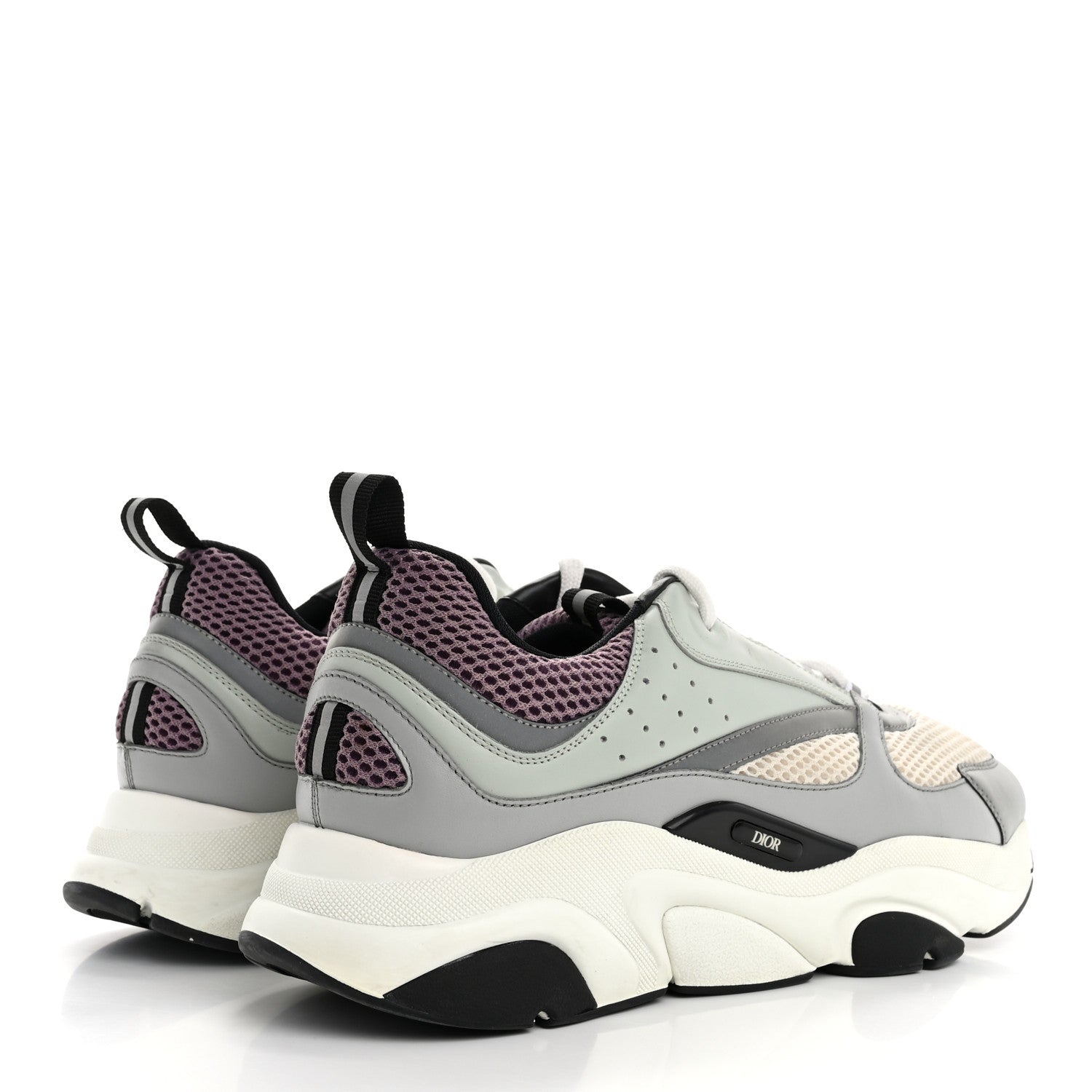Christian Dior Technical Mesh Calfskin Mens B22 Sneakers 45 Cream Lavender 5 of 13