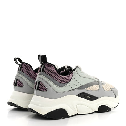 Christian Dior Technical Mesh Calfskin Mens B22 Sneakers 45 Cream Lavender 5 of 13