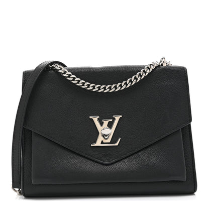 Louis Vuitton Soft Calfskin Mylockme Chain Bag BB Black 1 of 10