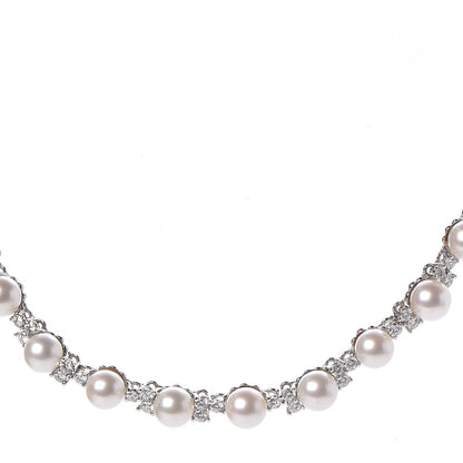 Tiffany Platinum Diamond Akoya Pearl 6.5-7mm Aria Necklace 5 of 13