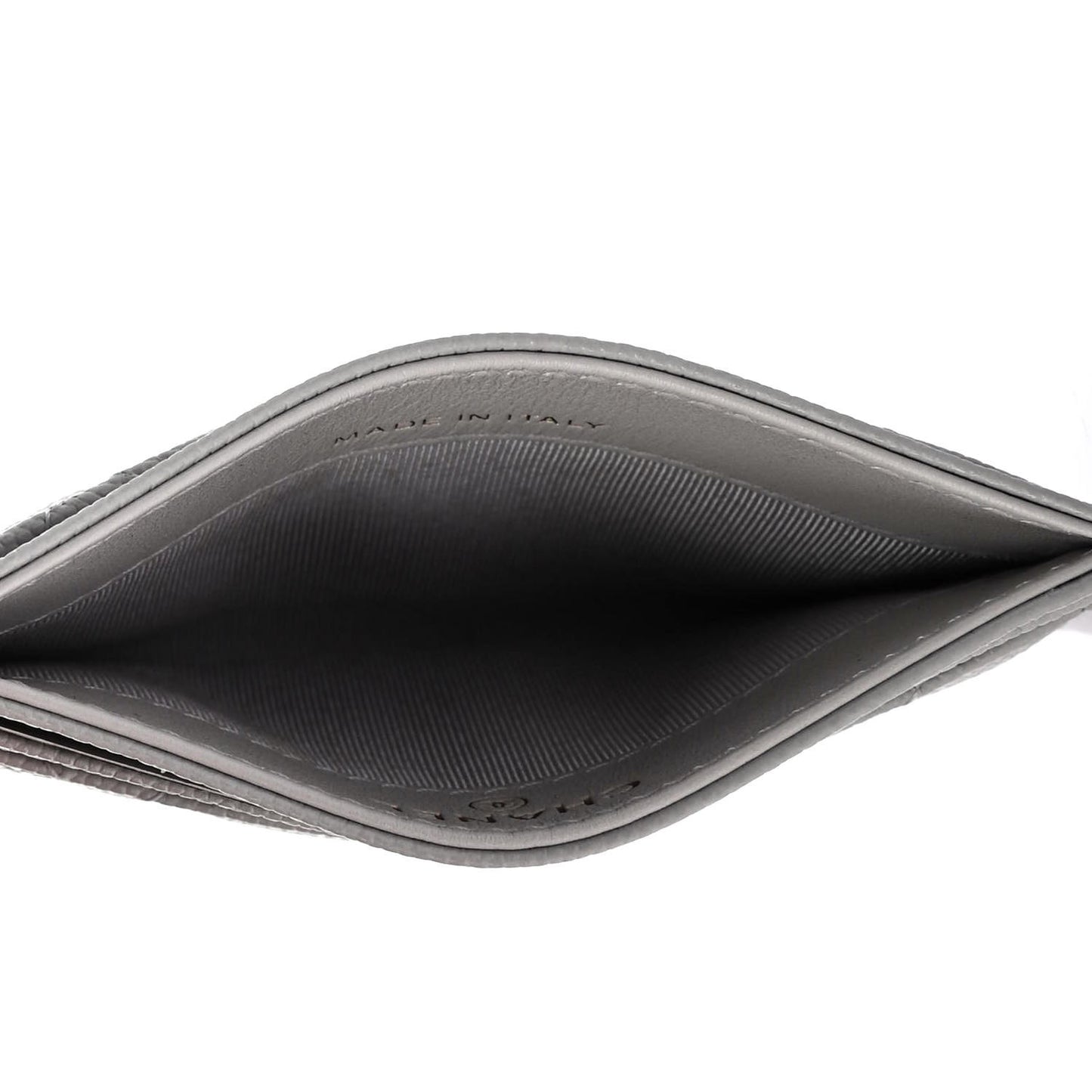 Caviar Quilted Card Holder Grey