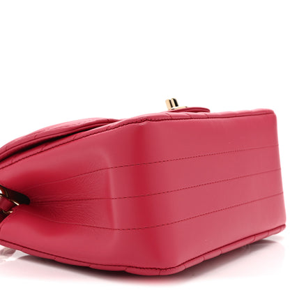 Chanel Lambskin Chevron Quilted Mini Square Flap Fuchsia 9 of 11