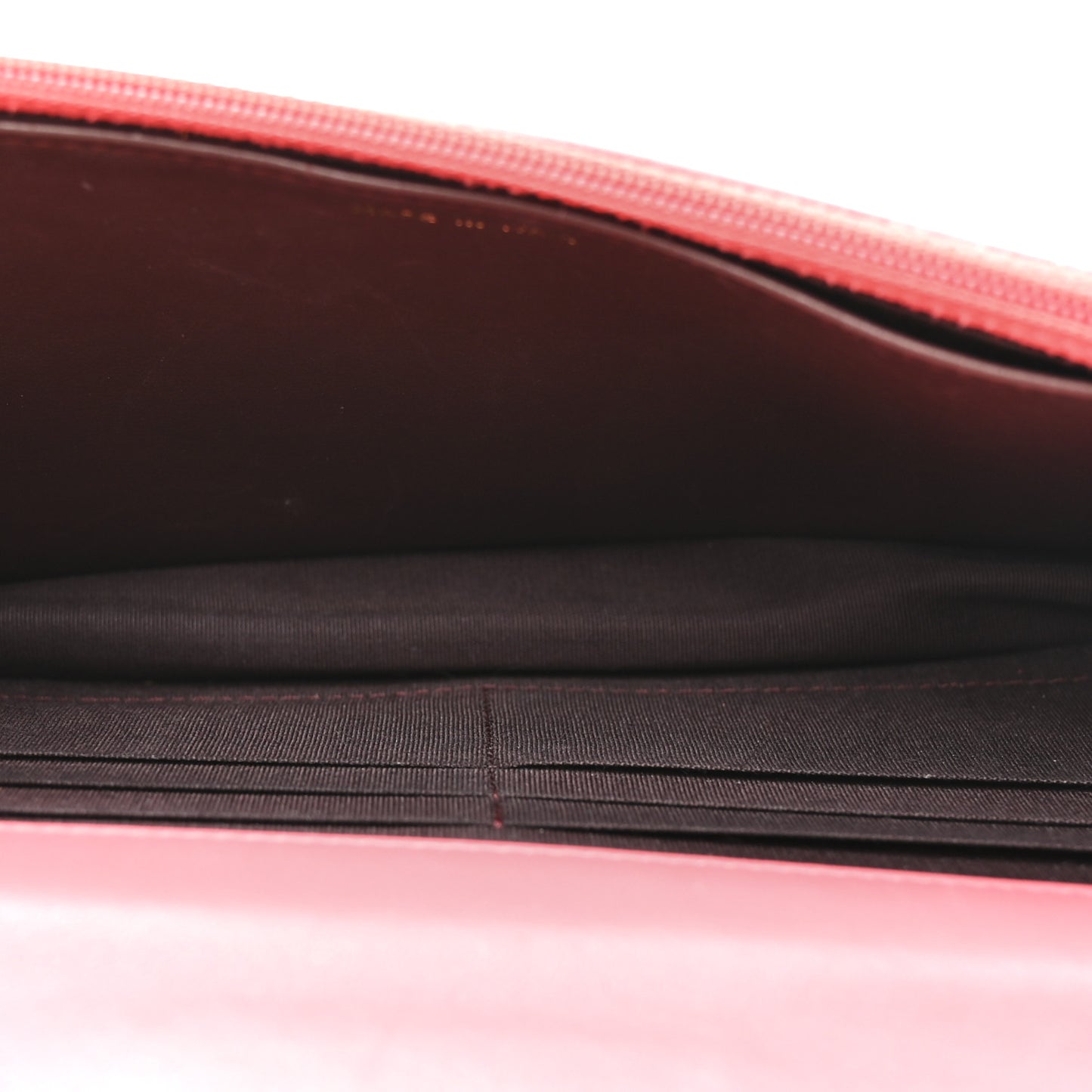 Lambskin Quilted Trendy CC Wallet On Chain WOC Bright Pink