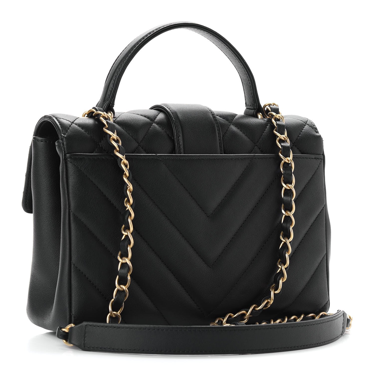 Chanel Calfskin Quilted Chevron In The City Bag Black 3 of 9