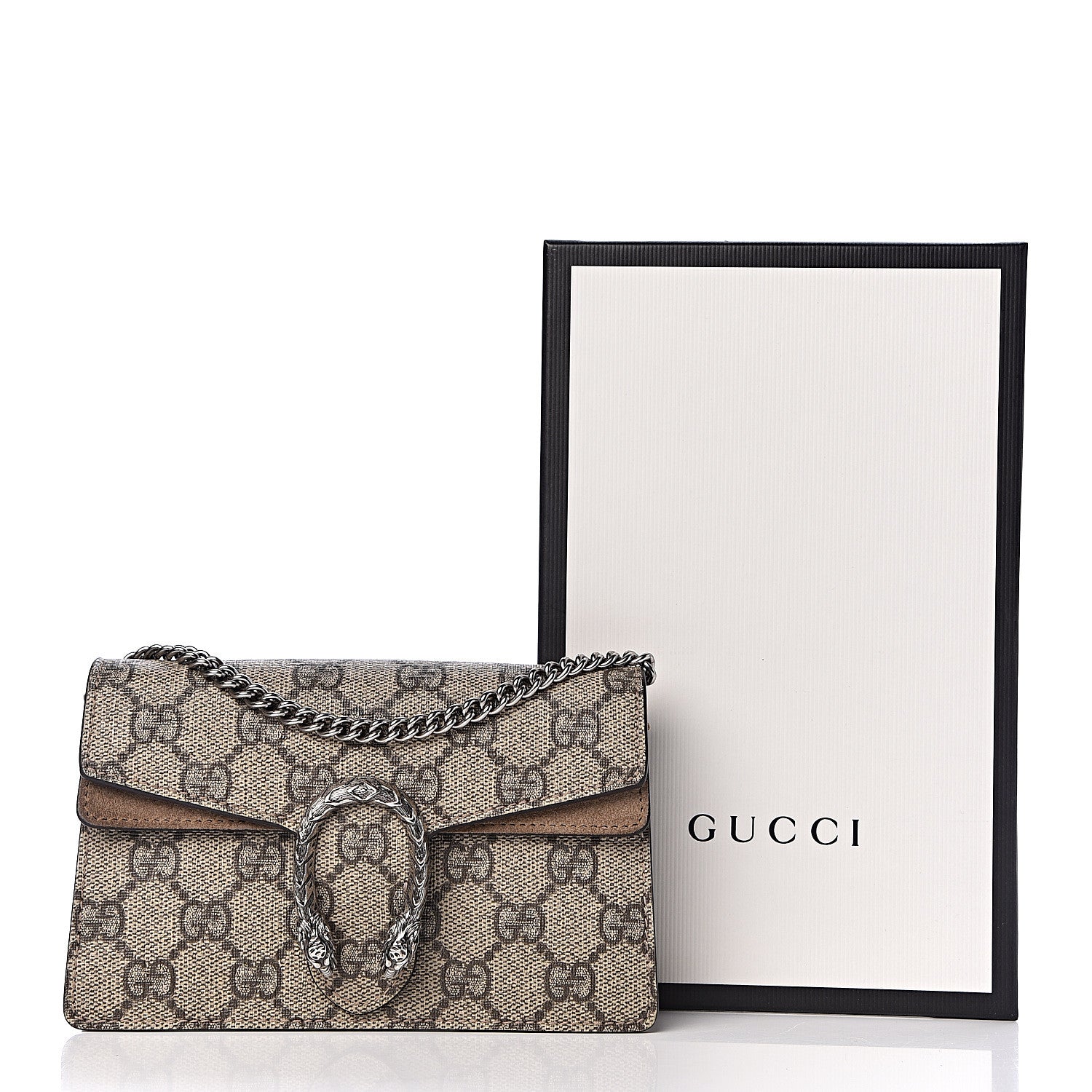 Gucci GG Supreme Monogram Super Mini Dionysus Shoulder Bag Taupe 12 of 12