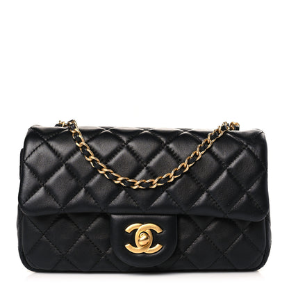Chanel Lambskin Quilted Mini Rectangular Pearl Crush Flap Black 1 of 9