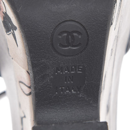 Chanel Patent Cursive Logo Wedge Sandals 39 Multicolor 7 of 11