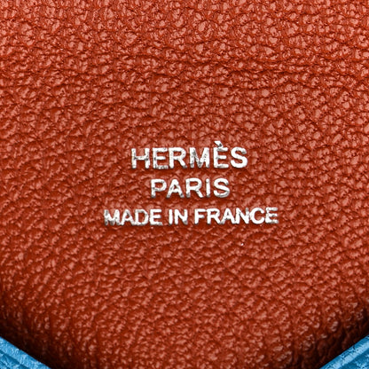Hermes Chevre Mysore Verso Calvi Card Case Bleu Frida Cuivre 6 of 8