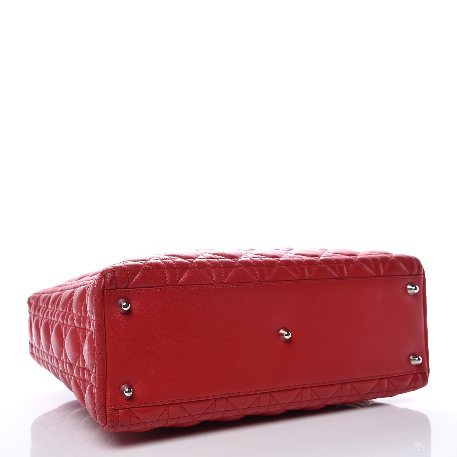Christian Dior Lambskin Cannage Large Lady Dior Red 4 of 15