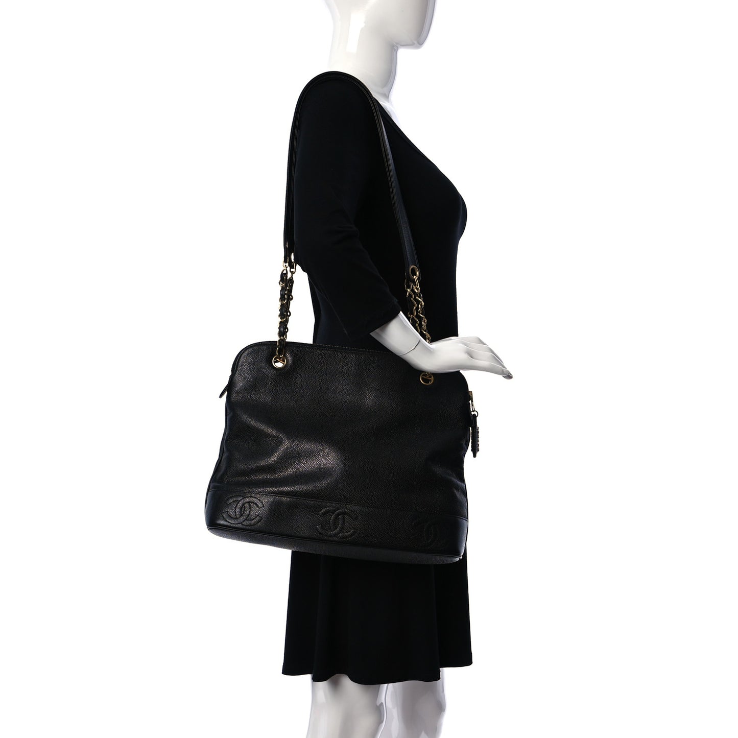 Caviar CC Shoulder Bag Black