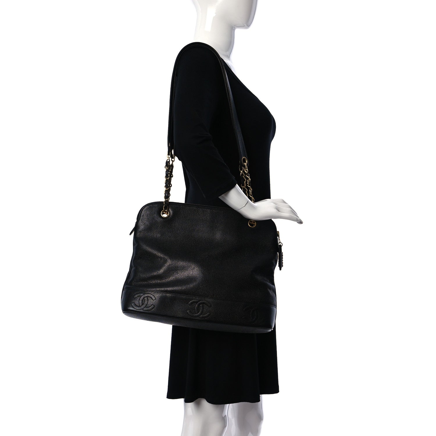 Chanel Caviar CC Shoulder Bag Black 2 of 11