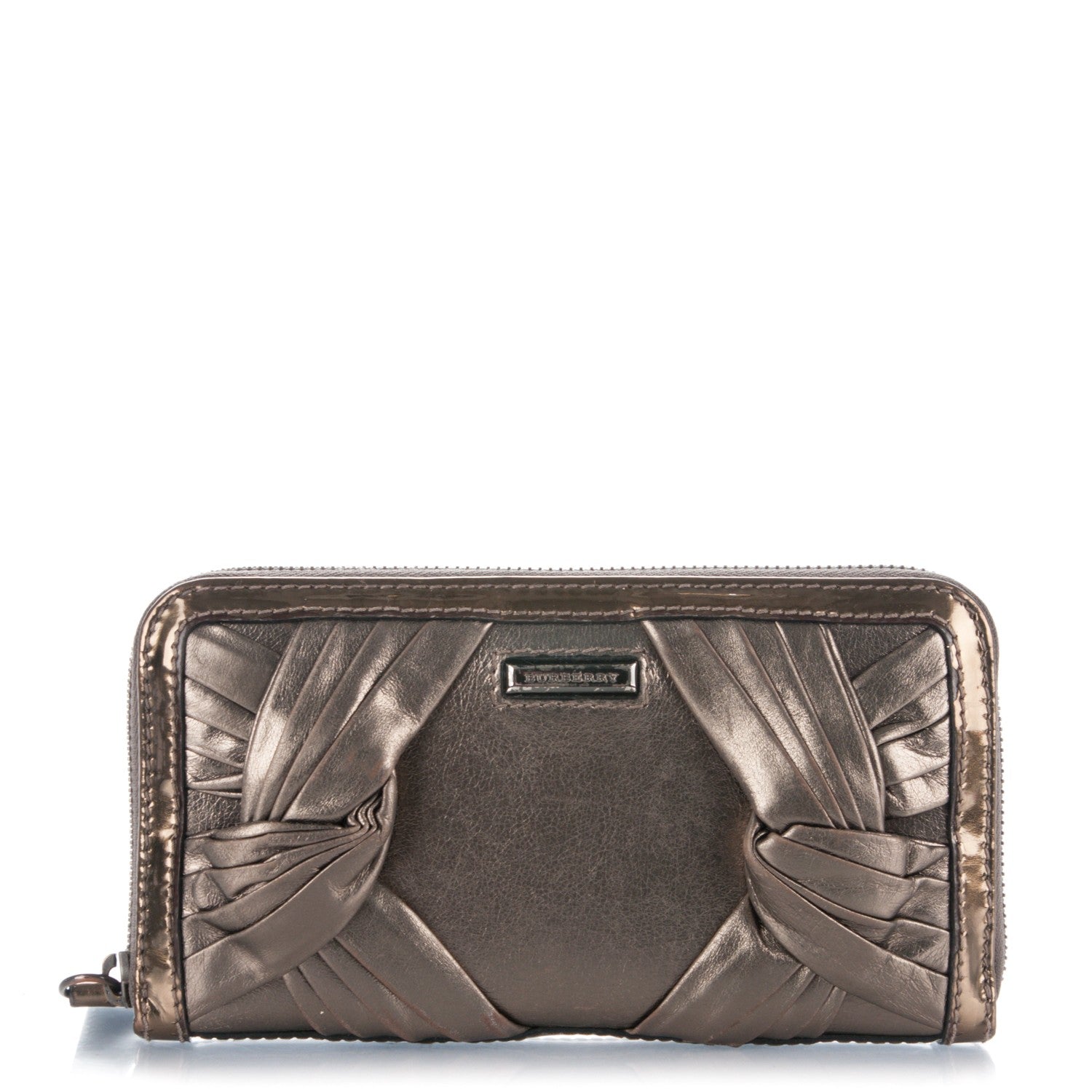 Burberry Calfskin Patent Knot Wallet Bronze 1 of 7