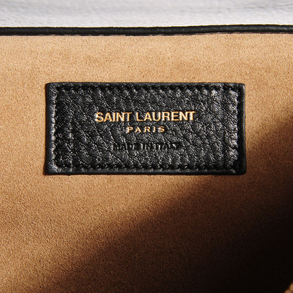 Saint Laurent Calfskin Suede Large Muse Two Black Beige 6 of 9