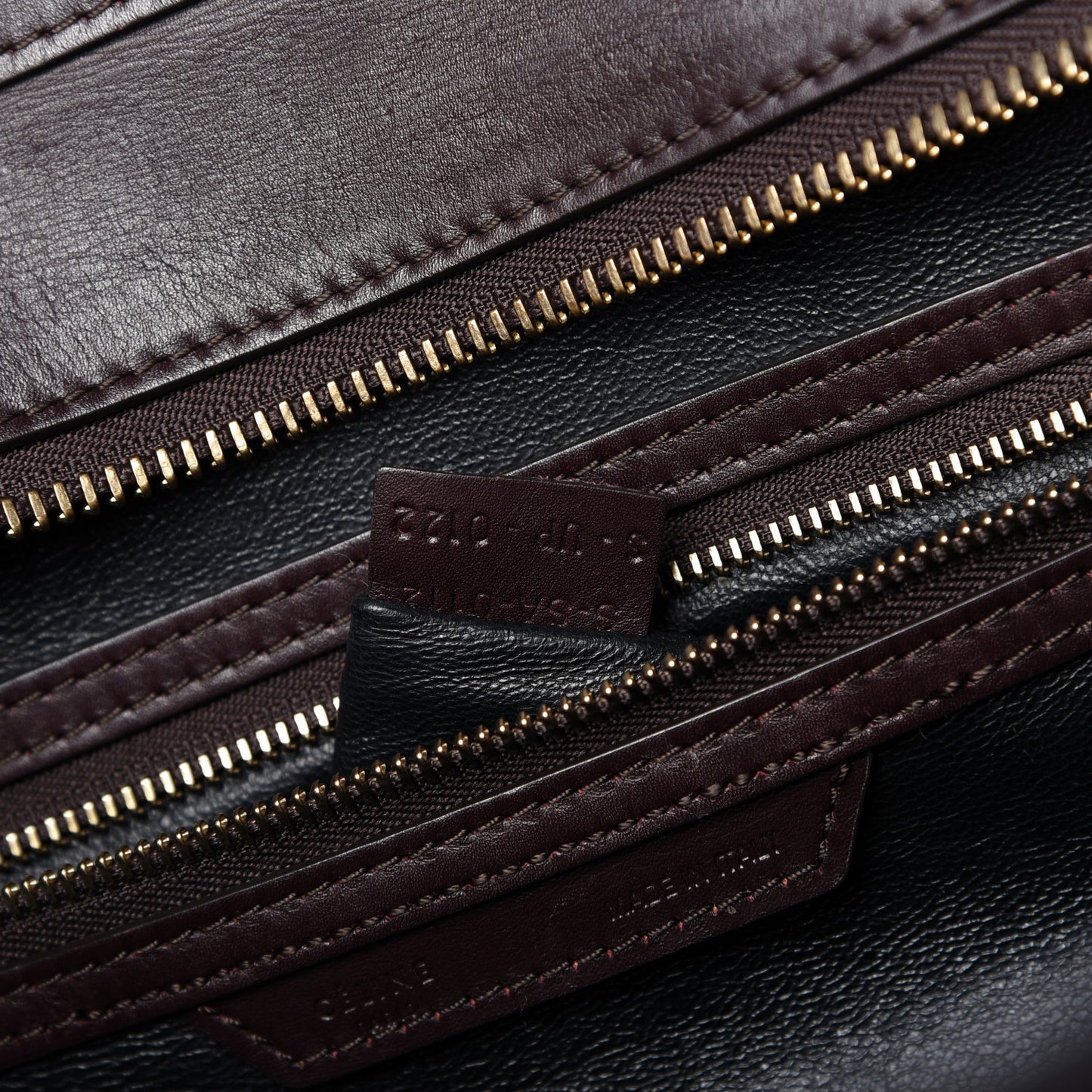 Smooth Calfskin Suede Mini Tri-Color Luggage Burgundy