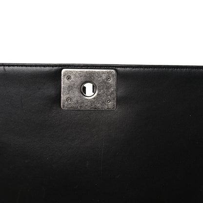 Chanel Lambskin Quilted Large Boy Flap Blue Black 15 of 20