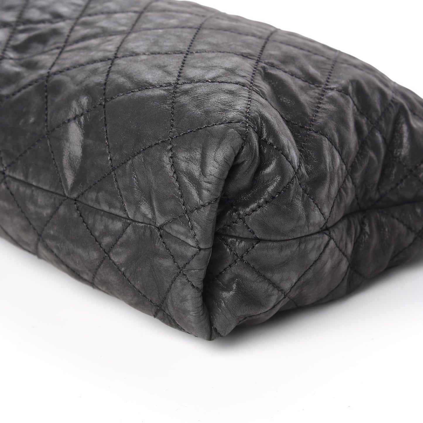 Iridescent Calfskin Coco Daily Hobo Black