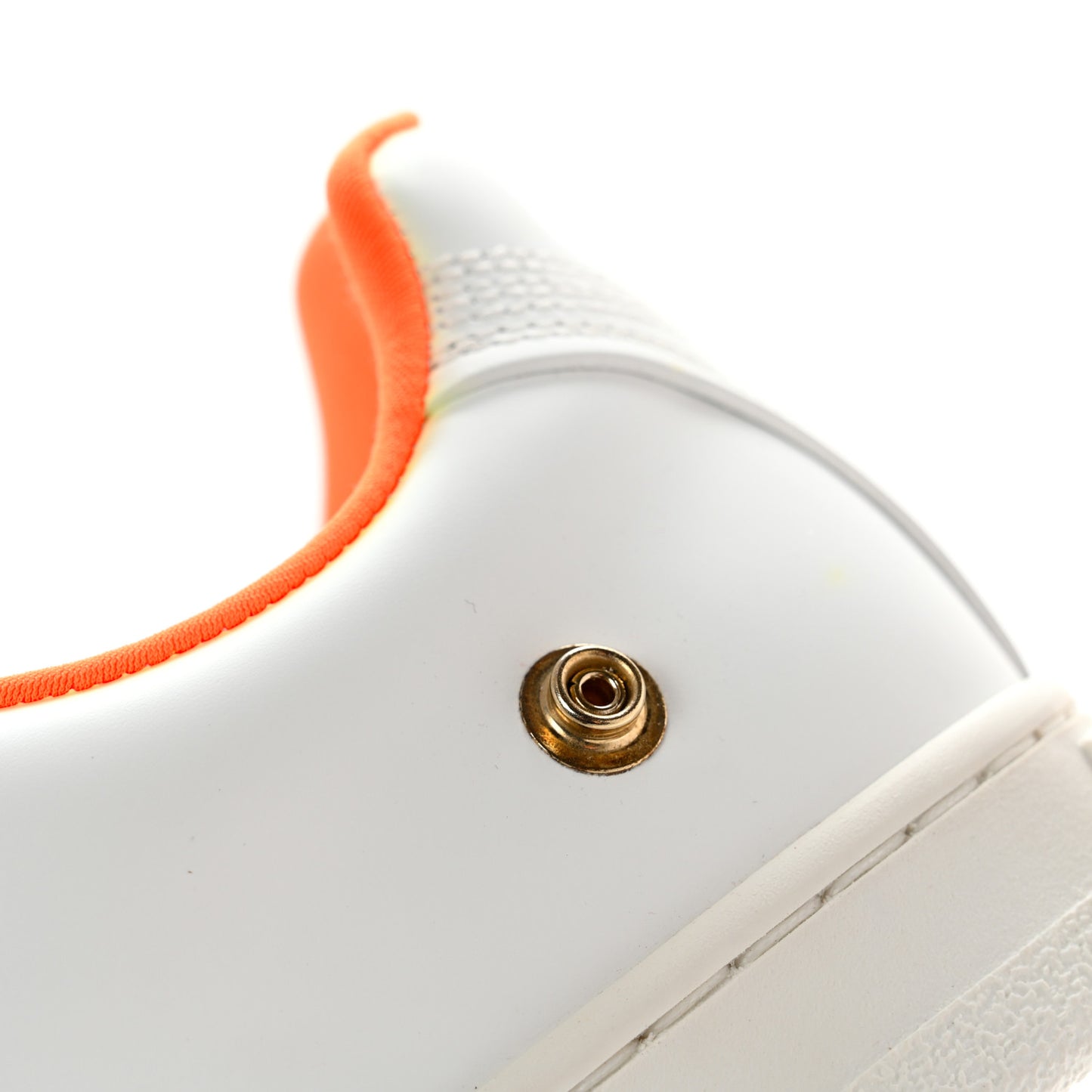 Calfskin Womens Backnet Sneakers 37 White Orange Fluo
