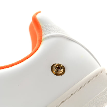 Valentino Garavani Calfskin Womens Backnet Sneakers 37 White Orange Fluo 10 of 12
