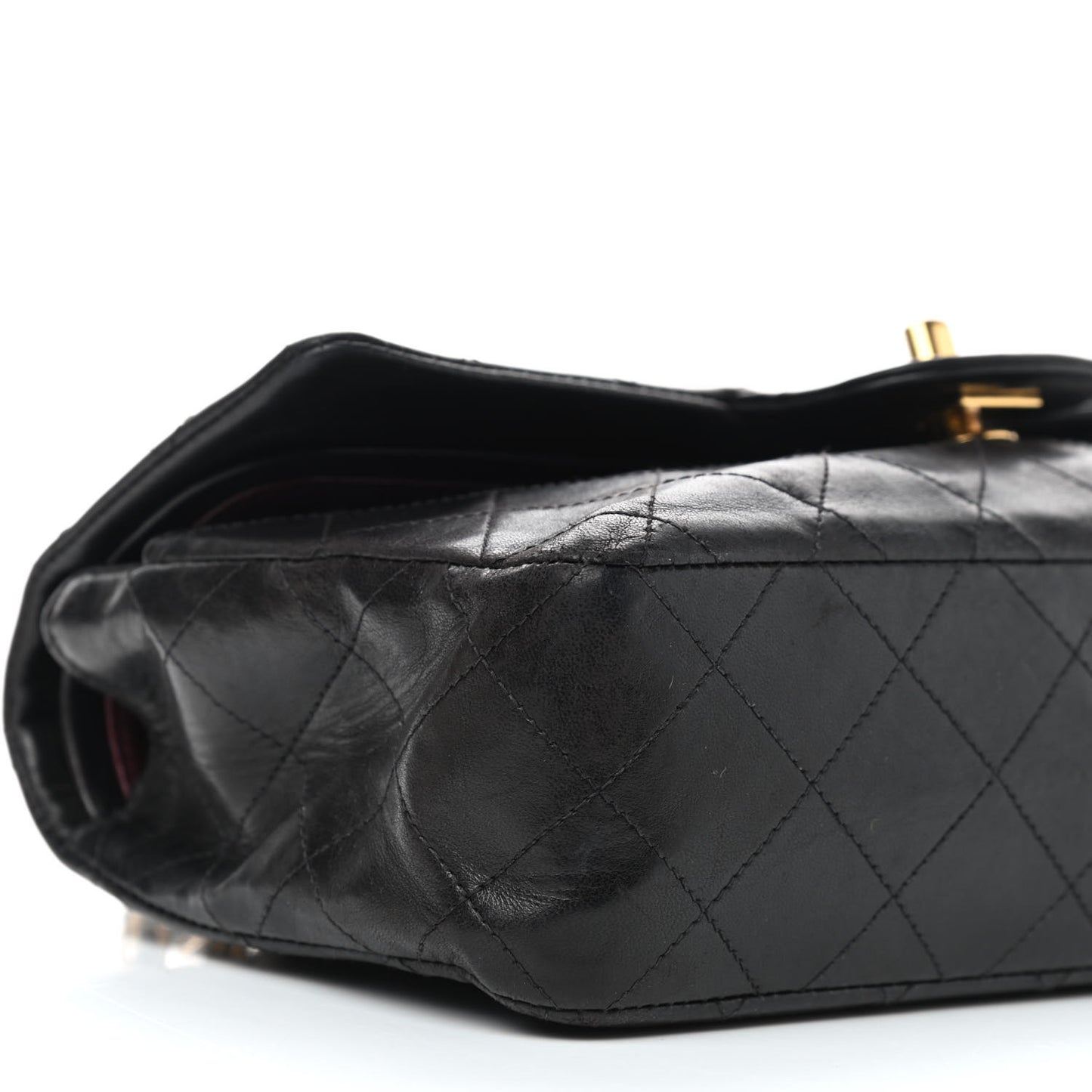 Lambskin Quilted Small Double Flap Black