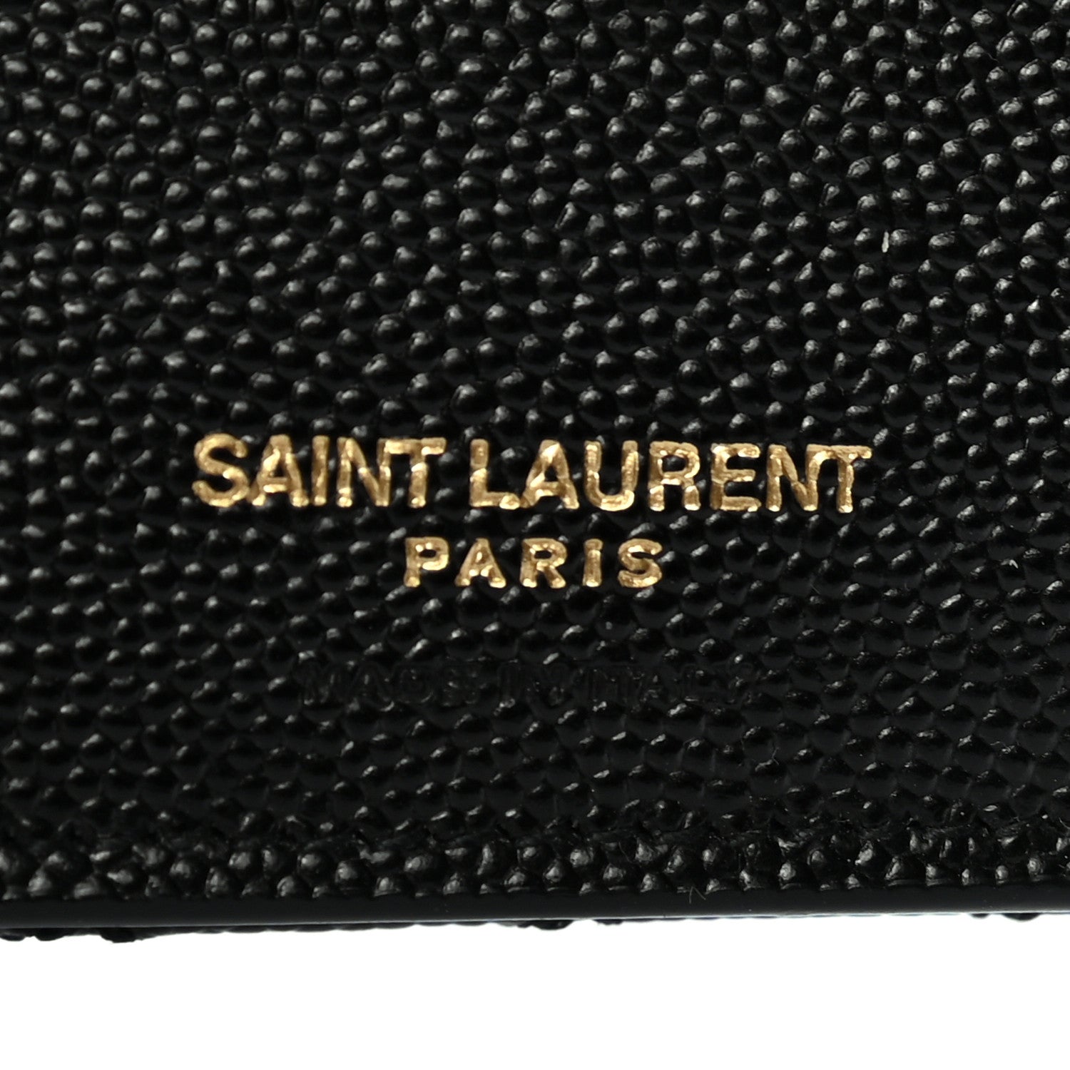 Saint Laurent Grain De Poudre Mixed Matelasse Triquilt Monogram Compact Tri Fold Wallet Black 6 of 7