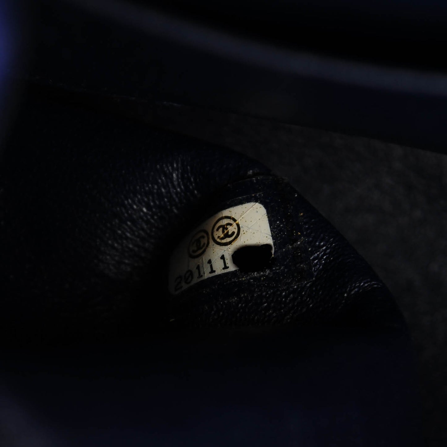 Velvet Quilted Medium Double Flap Navy Blue